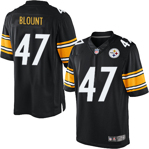 Men's Limited Mel Blount Nike Jersey Black Home - #47 NFL Pittsburgh Steelers